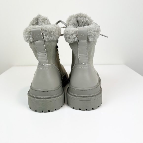 Splendid Yvonne Laced Sherpa Boot in Stone Size 8.5 Leather - Picture 4 of 8